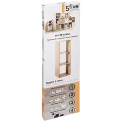 ETAGERE BOIS 3 CASES MIX NATUREL