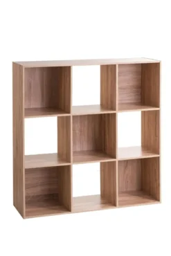 ETAGERE BOIS 9 CASES MIX NATUREL