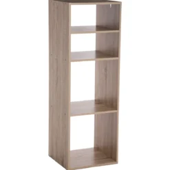 ETAGERE BOIS 2 ET 2 CASES MIX NATUREL