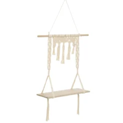 ETAGERE BOIS MACRAME 60X20X80CM
