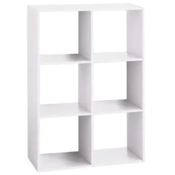 ETAGERE 6 CASES BLANC MIX