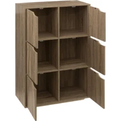 ETAGERE 6 CASES MIX N DOOR NATUREL