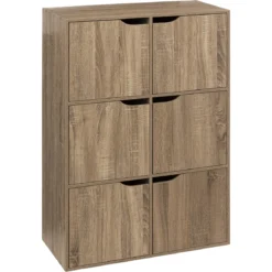 ETAGERE 6 CASES MIX N DOOR NATUREL