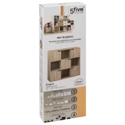 ETAGERE 9 CASES NATUREL MIX N DOOR