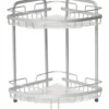 ETAGERE D ANGLE FIL ALUMINIUM 2 NIVEAUX A POSER CHROME