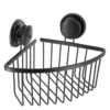 ETAGERE D ANGLE FIL ALUMINIUM VENTOUSES NOIR