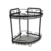 ETAGERE D ANGLE FIL ALUMINIUM 2 NIVEAUX A POSER NOIR