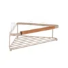 ETAGERE D ANGLE METAL ACACIA A POSER OU A STICKER BEIGE