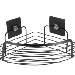 ETAGERE D ANGLE METAL SUR CARTES ADHESIVES 3M NOIR MAT