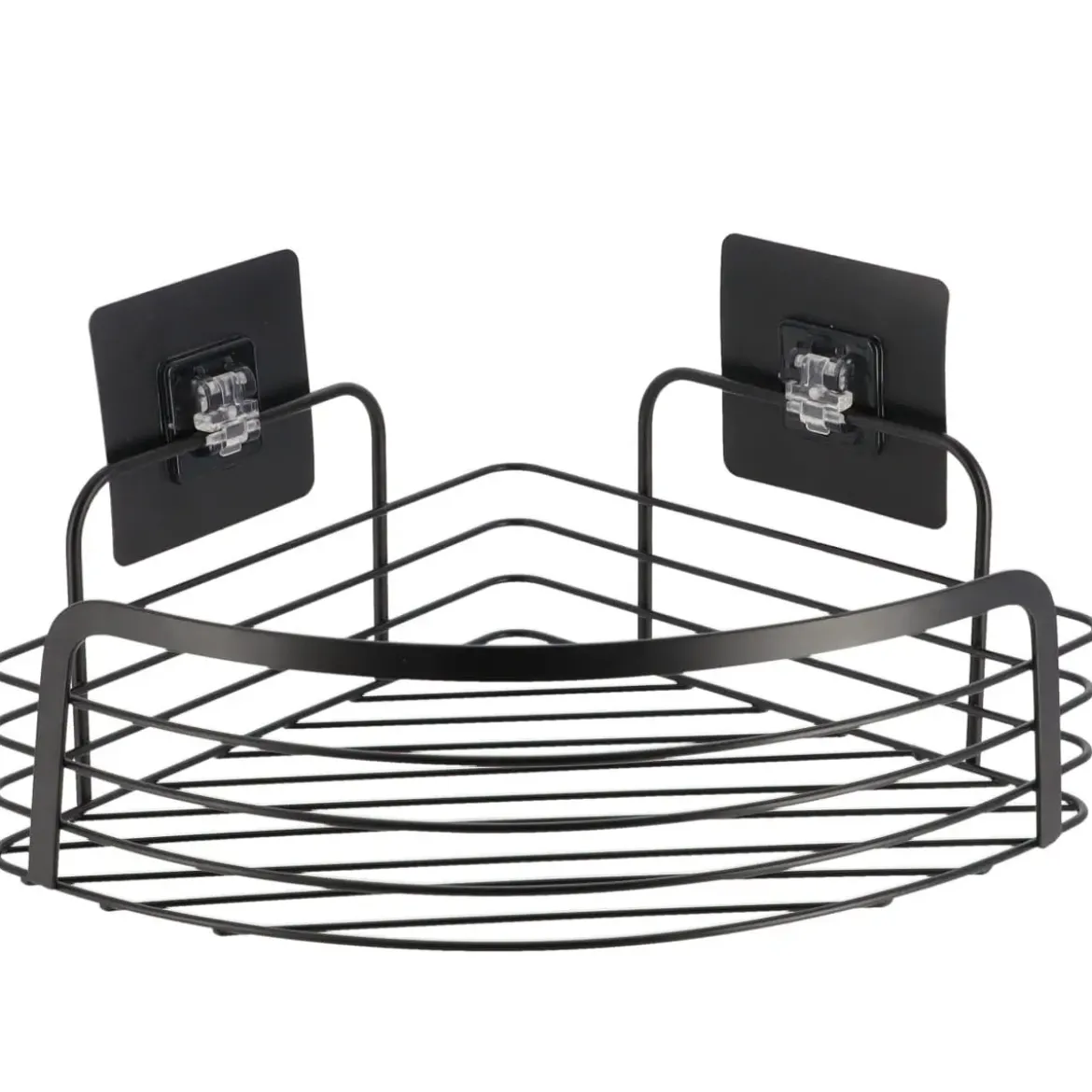 ETAGERE D ANGLE METAL SUR CARTES ADHESIVES 3M NOIR MAT
