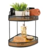 ETAGERE D ANGLE 2 NIVEAUX METAL PEINT BAMBOU 3M NOIR BAMBOU