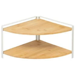 ETAGERE D ANGLE 2 NIVEAUX ORDERA BAMBOU METAL BEIGE