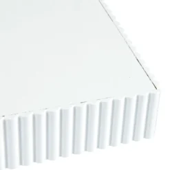 ETAGERE D ANGLE STRIEE 25X25X3.5CM COLORIS BLANC