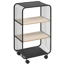 ETAGERE METAL BOIS 3 NIVEAUX