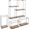 ETAGERE MURALE BOIS ET METAL CARRE X4 PIECES