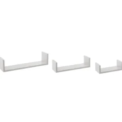 ETAGERE MURALE BORD BLANC X3 PIECES
