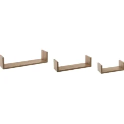 ETAGERE MURALE BORD CHENE NATUREL X3 PIECES