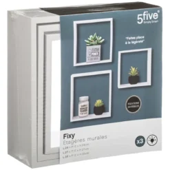 ETAGERE MURALE CUBE BLANC L 3 TAILLES