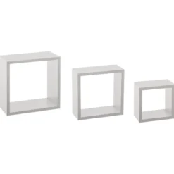 ETAGERE MURALE CUBE BLANC S 3 TAILLES