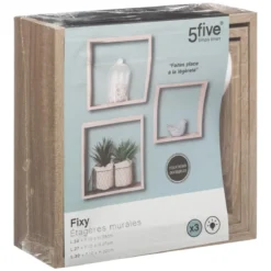 ETAGERE MURALE CUBE CHENE NATUREL L 3 TAILLES