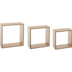 ETAGERE MURALE CUBE CHENE NATUREL L 3 TAILLES
