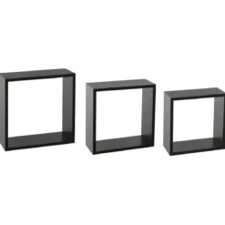 ETAGERE MURALE CUBE NOIR L 3 TAILLES