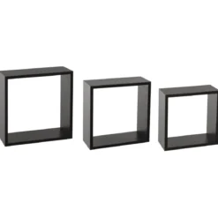 ETAGERE MURALE CUBE NOIR L 3 TAILLES