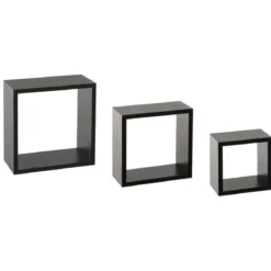 ETAGERE MURALE CUBE NOIR S 3 TAILLES