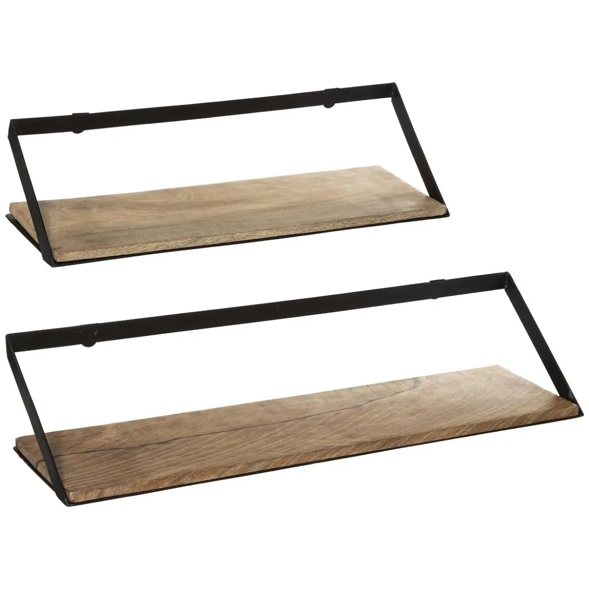 ETAGERE MURALE METAL BOIS X2 PIECES