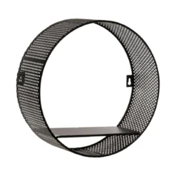 ETAGERE MURALE METAL PERFOREE ROND D.30X30X10CM