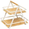 ETAGERE 2 NIVEAUX ORDERA METAL BAMBOU BEIGE