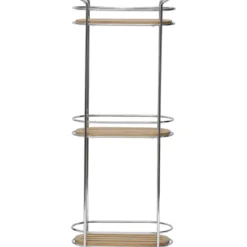 ETAGERE OVALE FIL METAL A POSER 3 NIVEAUX BAMBOU CHROME BAMB
