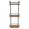ETAGERE OVALE FIL METAL 3 NIVEAUX BAMBOU NOIR