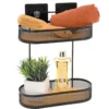 ETAGERE OVALE 2 NIVEAUX METAL PLATEAUX BAMBOU 3M NOIR BAMBOU