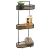 ETAGERE OVALE 3 NIVEAUX METAL PLATEAUX BAMBOU NOIR BAMBOU