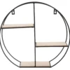ETAGERE RONDE METAL BOIS 38X35X10CM