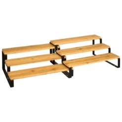 ETAGERES A EPICES EXTENSIBLE ORDERA BAMBOU METAL NOIR