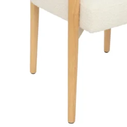 FAUTEUIL ADRIA BOIS ET BOUCLETTE BLANCHE