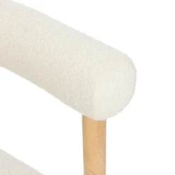 FAUTEUIL ADRIA BOIS ET BOUCLETTE BLANCHE