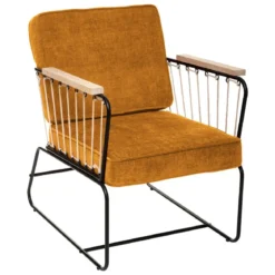 FAUTEUIL CHENILLE ANZIO OCRE