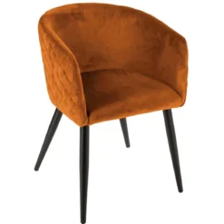 FAUTEUIL DINER VELOURS AMBRE MARLO