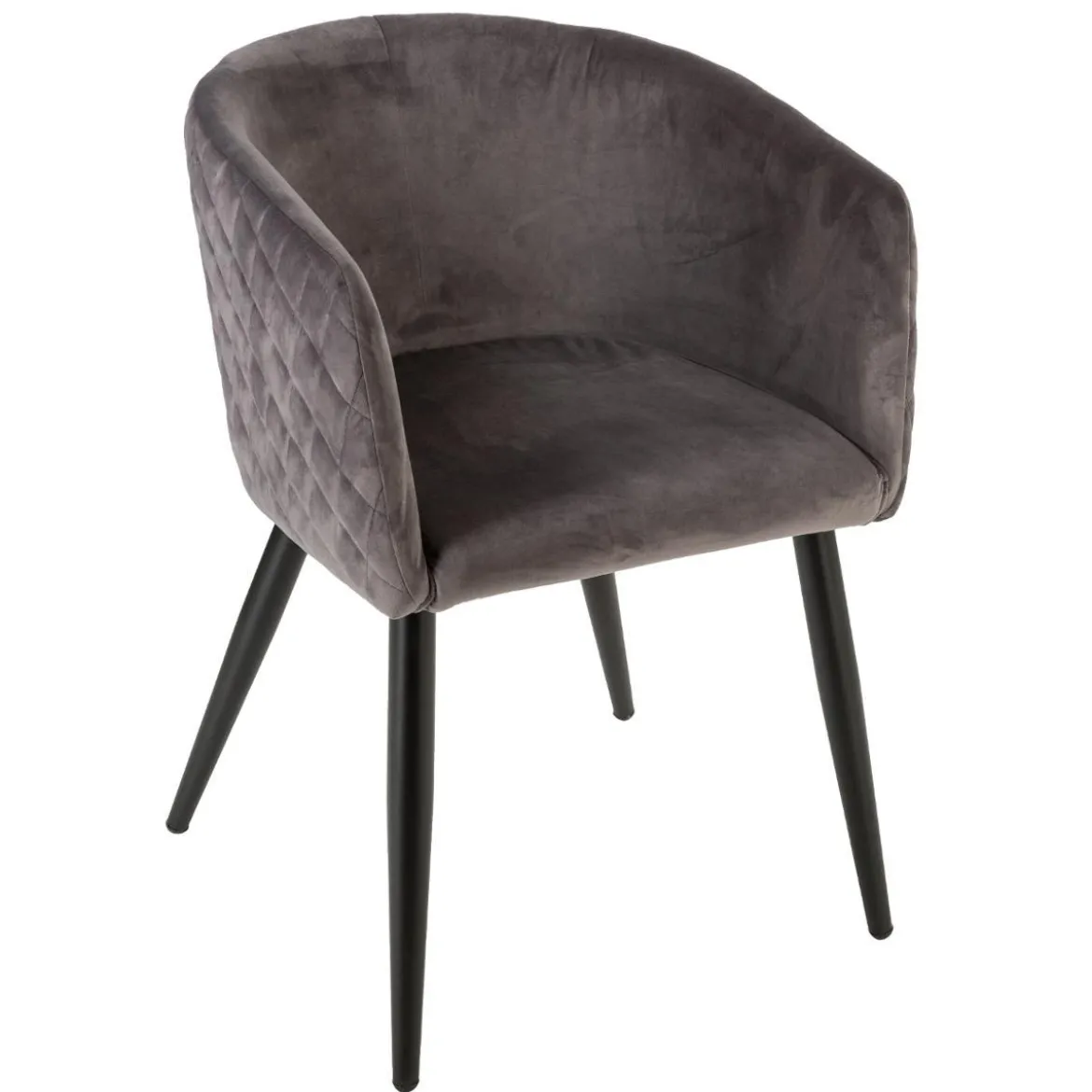 FAUTEUIL DINER VELOURS GRIS FONCE MARLO