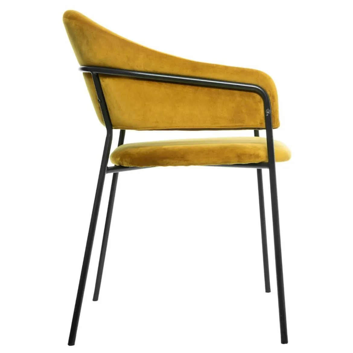 FAUTEUIL DINER VELOURS SIRON OCRE