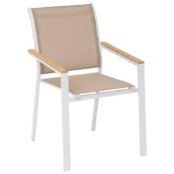 FAUTEUIL ESSENTIA ACCOUDOIR BOIS LIN BLANC