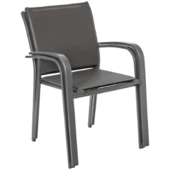 FAUTEUIL ESSENTIA EMPILABLE ANTHRACITE GRAPHITE