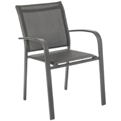 FAUTEUIL ESSENTIA EMPILABLE ANTHRACITE GRAPHITE