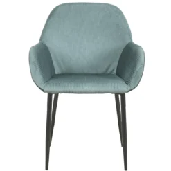 FAUTEUIL GIULIA BLEU CANARD VELOURS COTELE