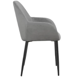 FAUTEUIL GIULIA GRIS FONCE VELOURS COTELE