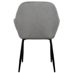 FAUTEUIL GIULIA GRIS FONCE VELOURS COTELE