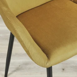 FAUTEUIL GIULIA JAUNE MOUTARDE VELOURS COTELE